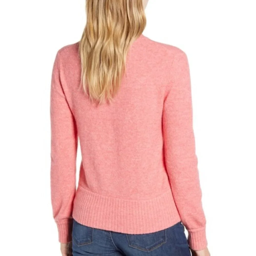 J. Crew Crewneck Supersoft Yarn L/S Sweater, Heather Bright Dahlia